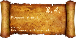 Mosser Anett névjegykártya